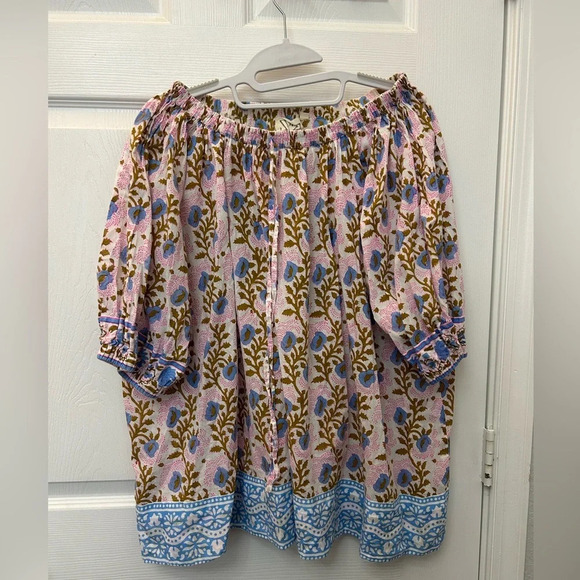 SZ BLOCKPRINTS  Tracy Cotton Top - Camel Essa sz L - Picture 3 of 7